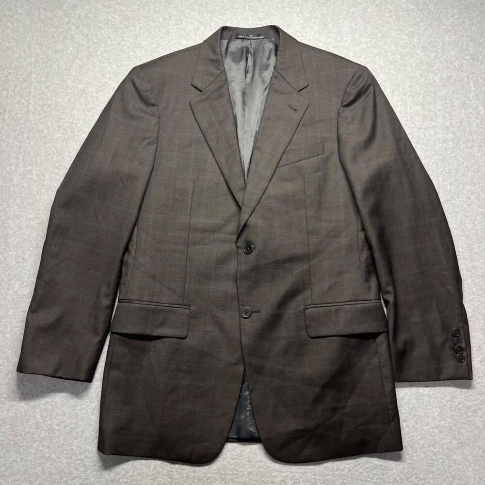 Joseph Abboud Black Label Men's 38R Wool Super 120s Plaid Sport Suit Jacket
